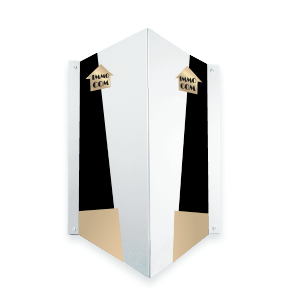 Panneau d’angle immobilier personnalisé pour une visibilité maximale IMMOCOM