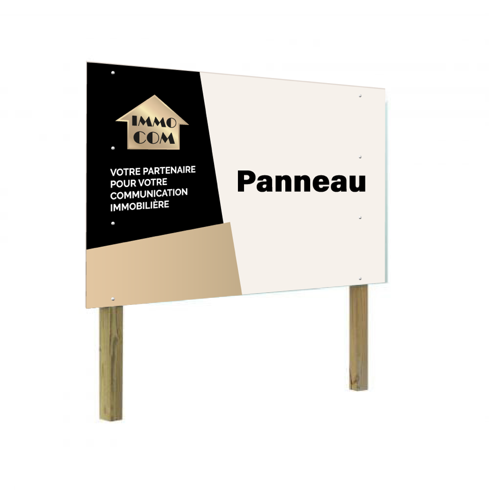 Panneau immobilier personnalisé pour communication extérieure IMMOCOM